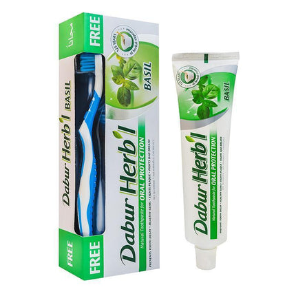 Pasta Dental Herb l Albahaca + Cepillo de Dientes 150gr