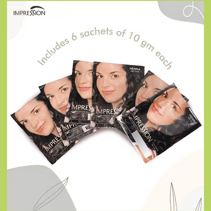 Impression Henna Hair Color Negro 10 gr X 6 sachets